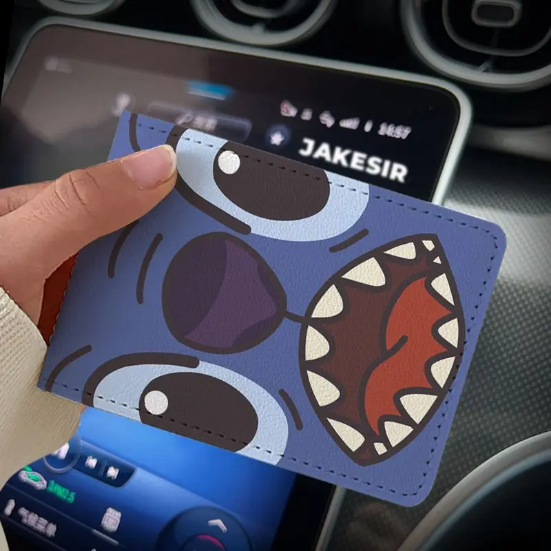 Disney-Stitch Driver License Holder, PU Covers de couro, documentos de condução do carro, ID do negócio, pasta do certificado, Carteira do cartão