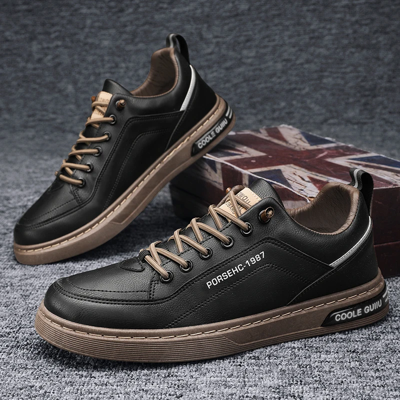 

Men Low Top Casual Shoes Fashion Breathable Microfiber Leather PU Lining Lace Up Round Toe Daily Sports Outdoor Sneakers