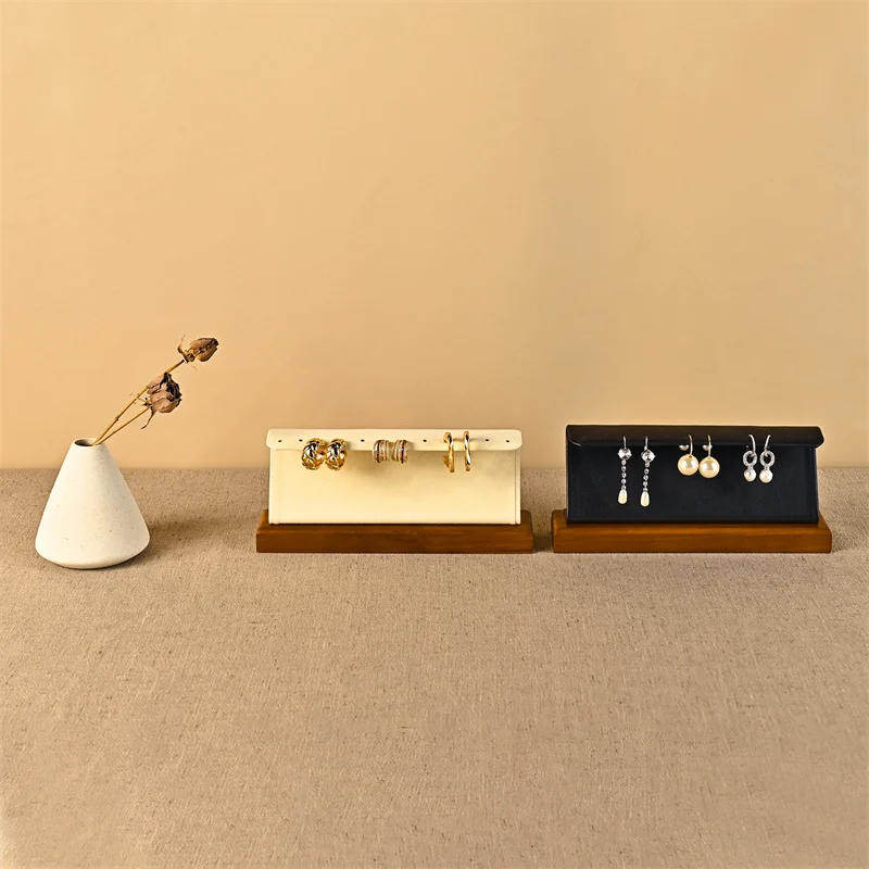 Oirlv Wooden Earring Display Stand Jewelry Showcase Display Holder Earring Organizer Stand for Selling Earring Jewelry Organizer