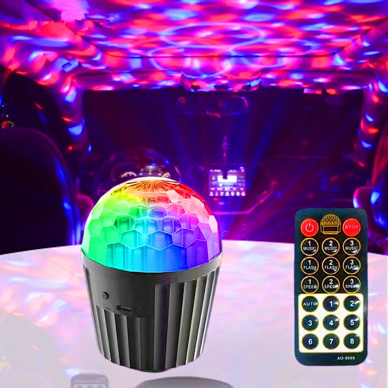 Cross-border remote control dynamic crystal colorful rotating light vertical grain magic ball flash bar lantern stage ambiance l