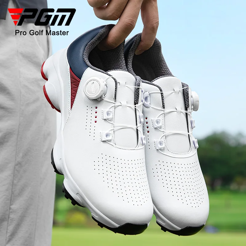 PGM Golf Shoes Men Summer Outdoors Sports Casual Sneakers Shock Absorbent Bottom Knob Lace Anti Slip Breathable XZ422