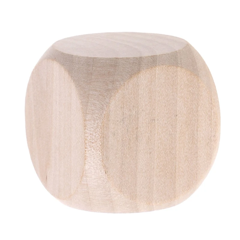 Blank Wooden Unfinished Square Blocks 6 Sided Cubes with Rounded Corners for DIY Craft Projects