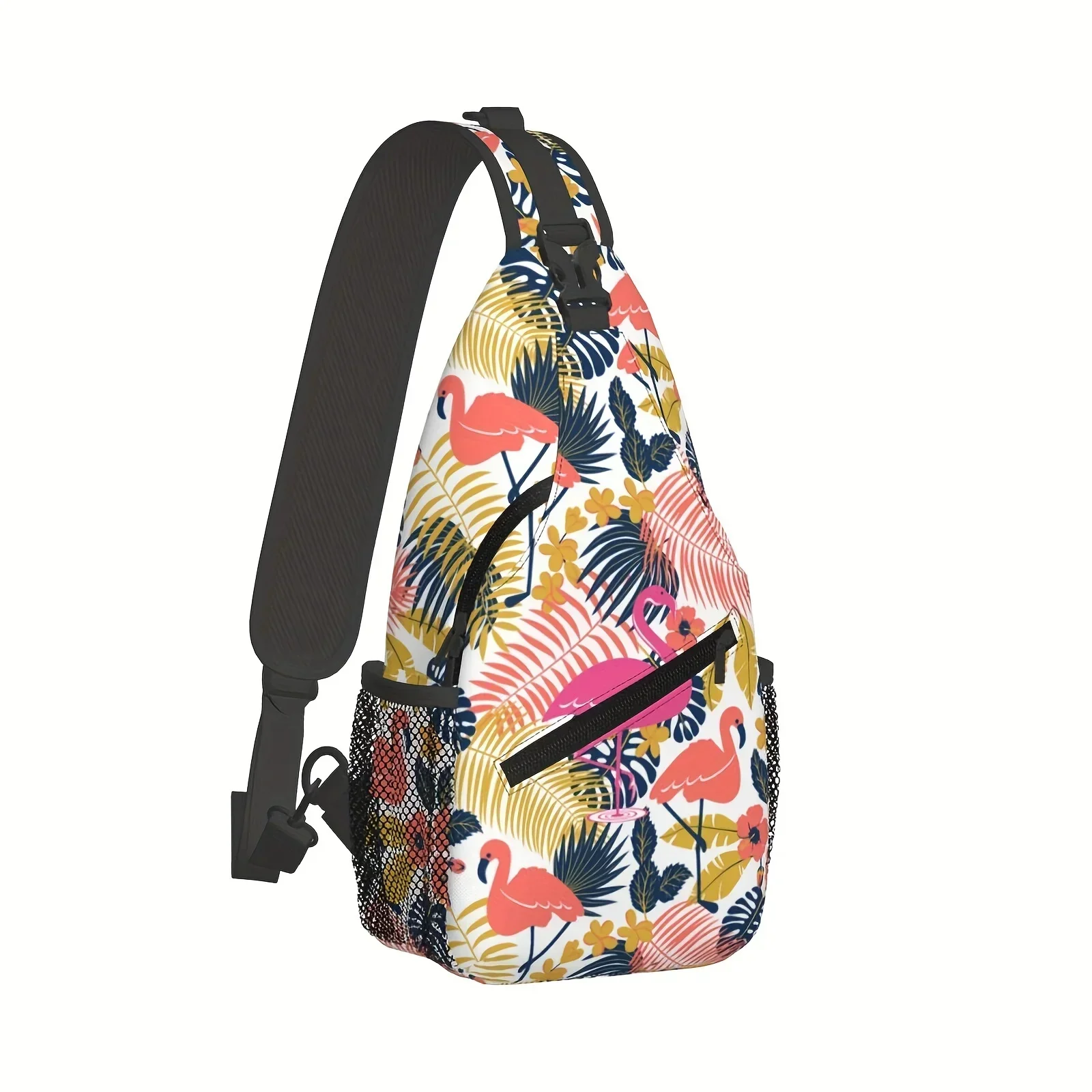 Custom Flamingo Sling Bag Flamingo Travel Crossbody Bag Flamingo Chest Daypack Hiking Shoulder Bag For Men Women