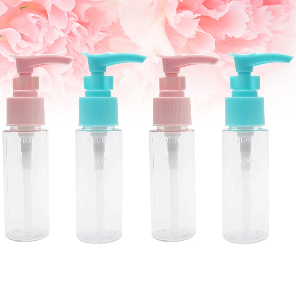 

4pcs Shower Gel Dispensers 50Ml Portable Soap Bottles For Bathroom Kitchen Travel Refillable Press Pump Bottle, Bpa-Free Sub