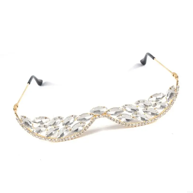 Półramkowe kryształowe okulary przeciwsłoneczne Dżetów Okulary przeciwsłoneczne bez soczewek Kryształowe okulary z ramką w V dla