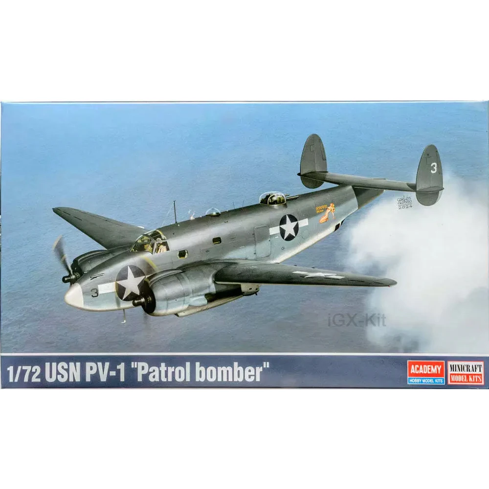 Academy 12587 1/72 Scale US PV1 PV-1 Ventura Patrol Bomber Airplane Plane Hobby Craft Toy Plastic Model Building Kit