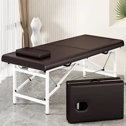 Portable Massage Table Wipeable Folding Metal Professional Massage Table Matrass Adjustable Protection Pillow Lit Pliant Spa Bed