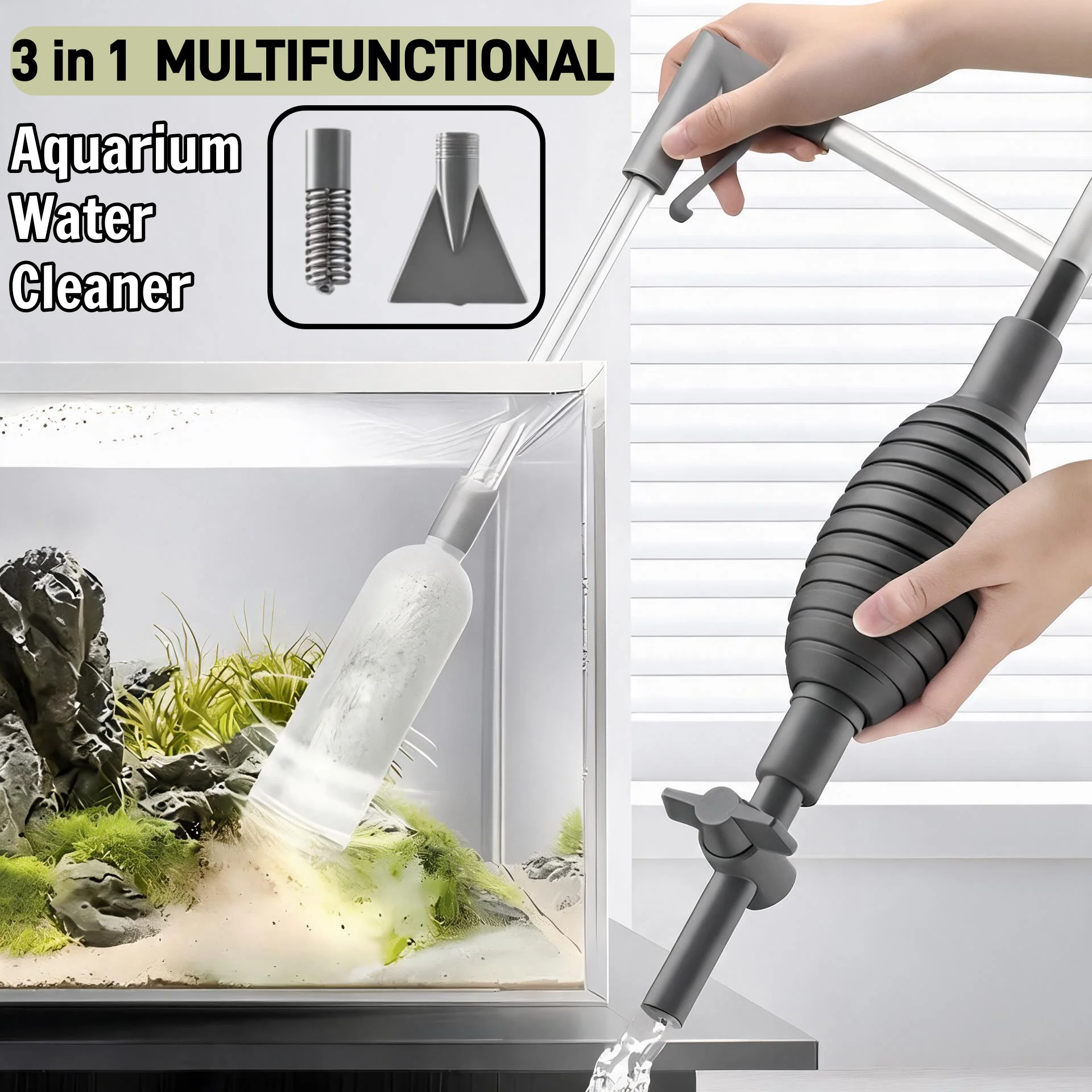 Planted Aquarium Cleaning Kit - Durable Aquarium Suction Pump Kit for