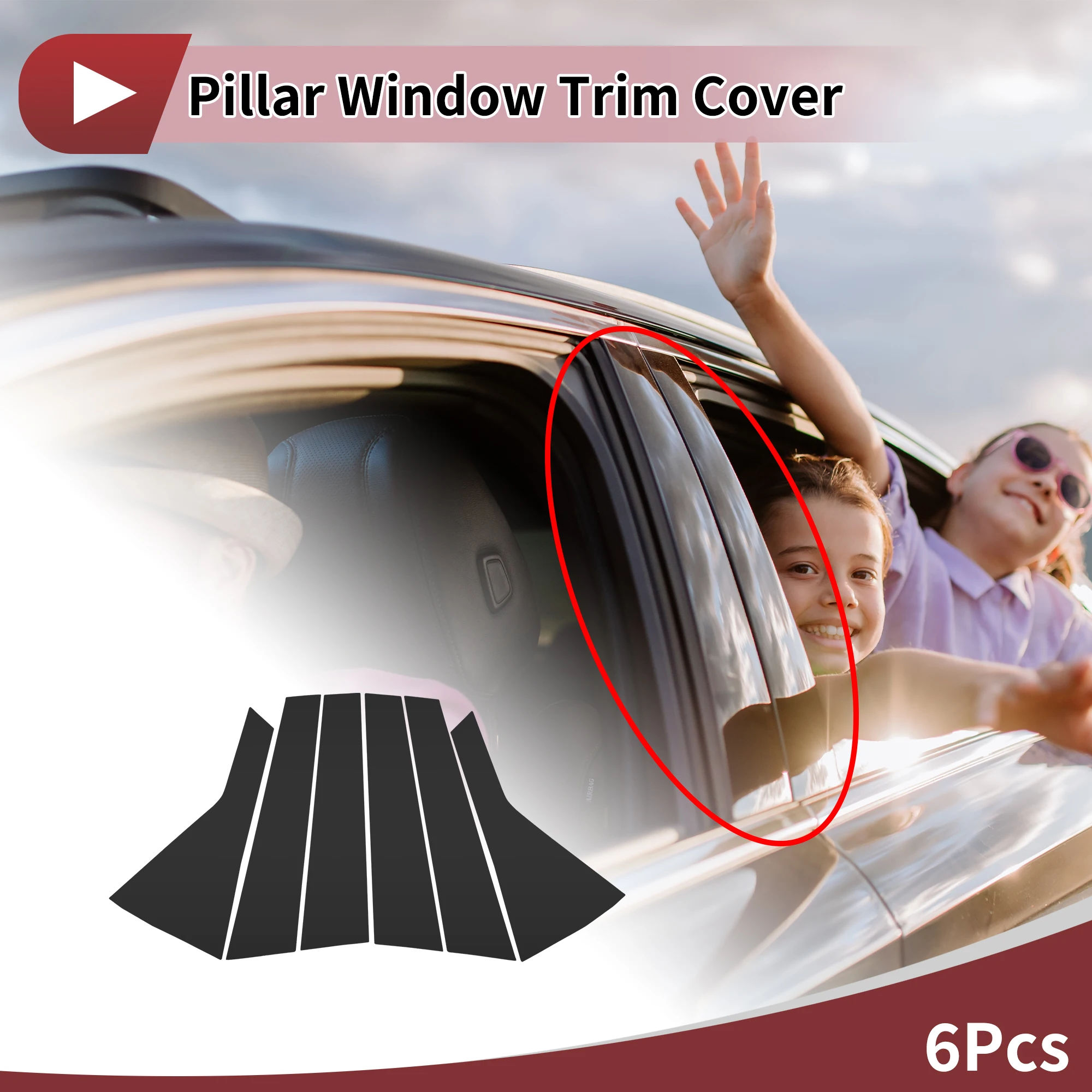 Motoforti الجبهة الخلفية اليسرى اليمنى الباب عمود نافذة الكسوة ل Genesis GV80 21-25 أسود 6 قطعة #1