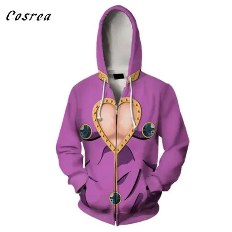 2025 11 Bizarre Adventure толстовка для косплея с 3D принтом мужские пальто Harajuku толстовки одежда JoJo куртка топы Хэллоуин