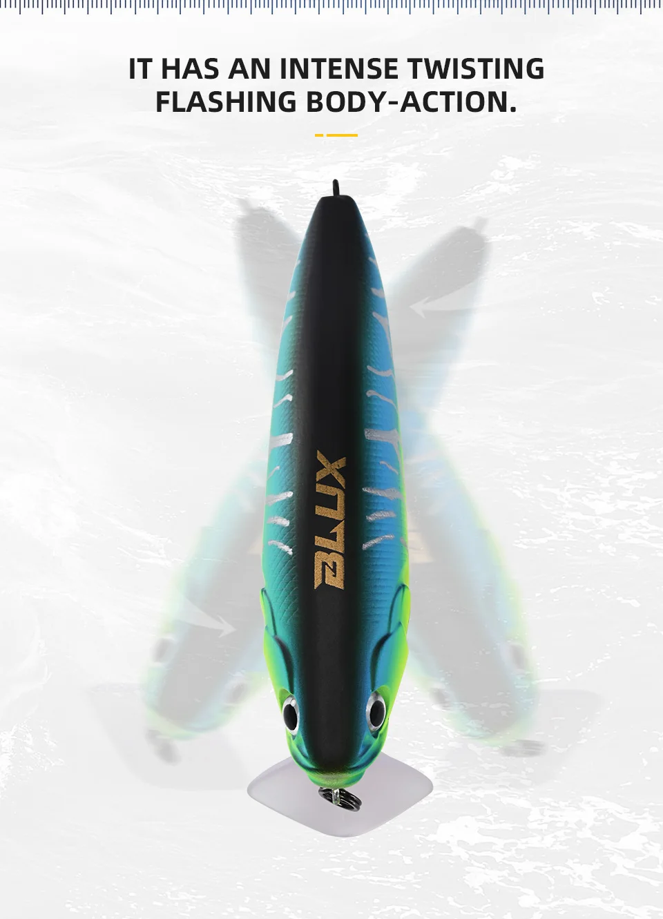 BLUX GIAN 105F Minnow Topwater Angelköder 108mm 30g Kurbel Schwimmend Schwimmen Harter Köder Lärmsystem Wobbler Shad für Bass Hecht – Detail 4