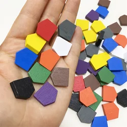 Pions de maison en bois colorés pour jetons, accessoires de jeu de société, 10 couleurs, 16x16mm, 50 pièces