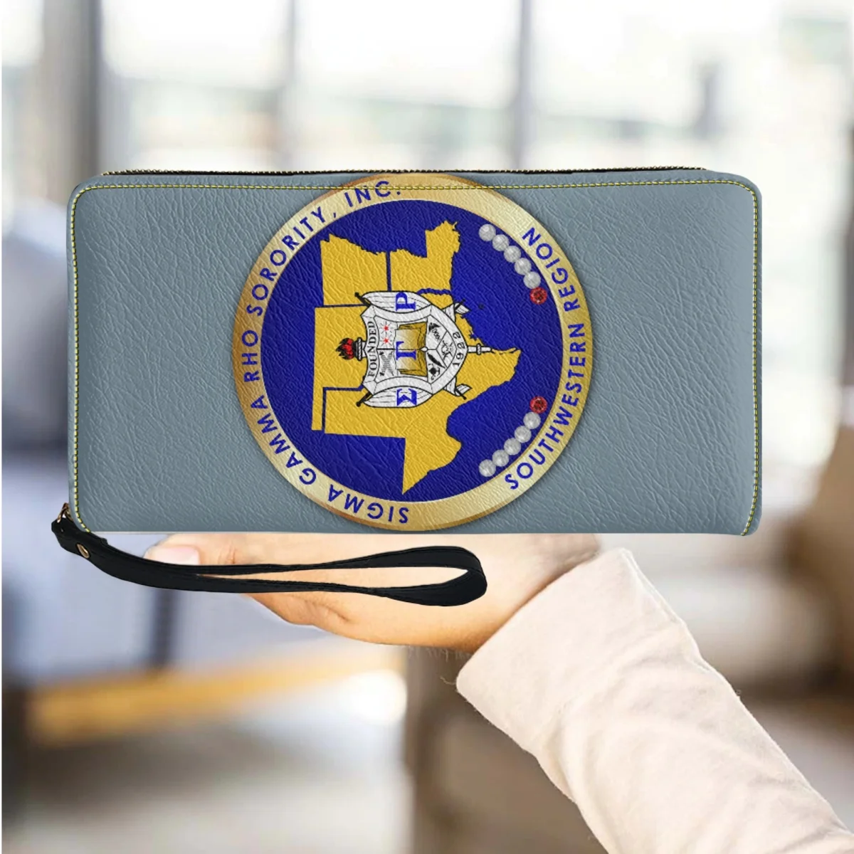 Sigma Gamma Rho Girls Small Fashion Party Clutch PU Leather Wallet New Mini Card Holder Wallet Gift Coin Pouch carteras de mujer