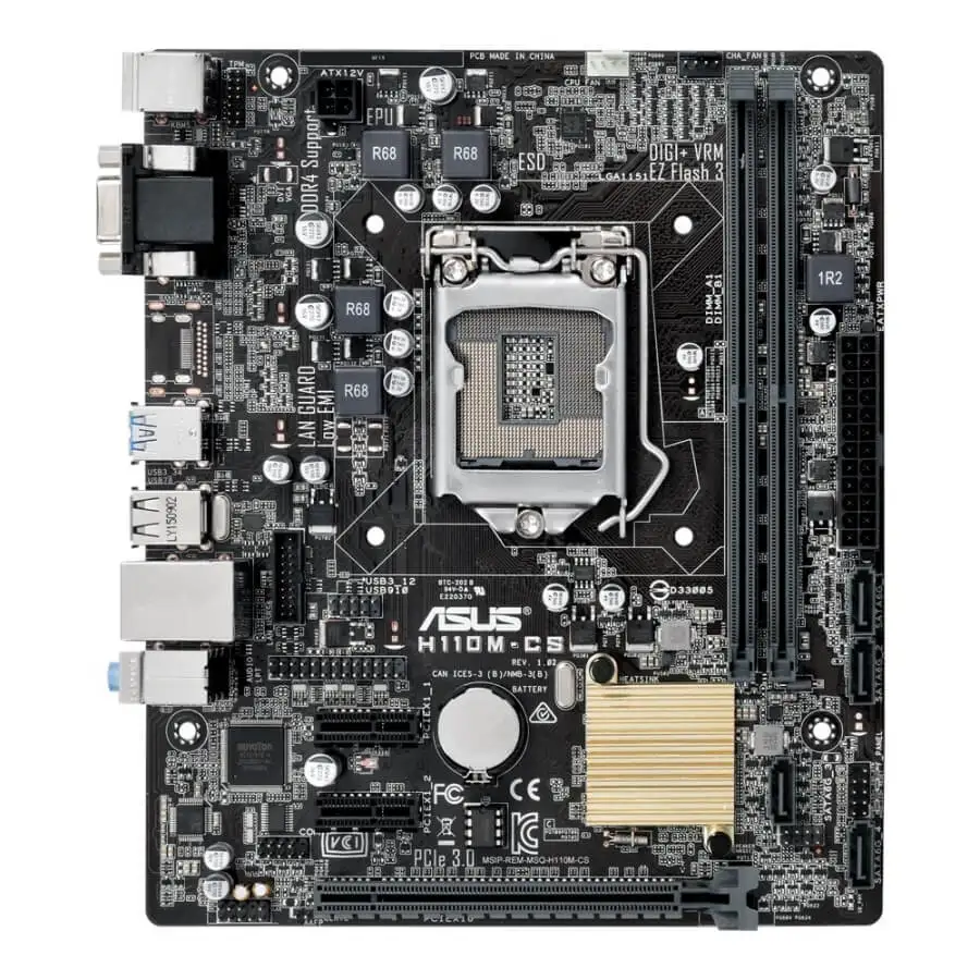 Imagem -02 - Placa-mãe 1151 Ddr4 Pci-e 3.0 Intel Core I37300t I5-7500 Cpus Asus-h110m-cs