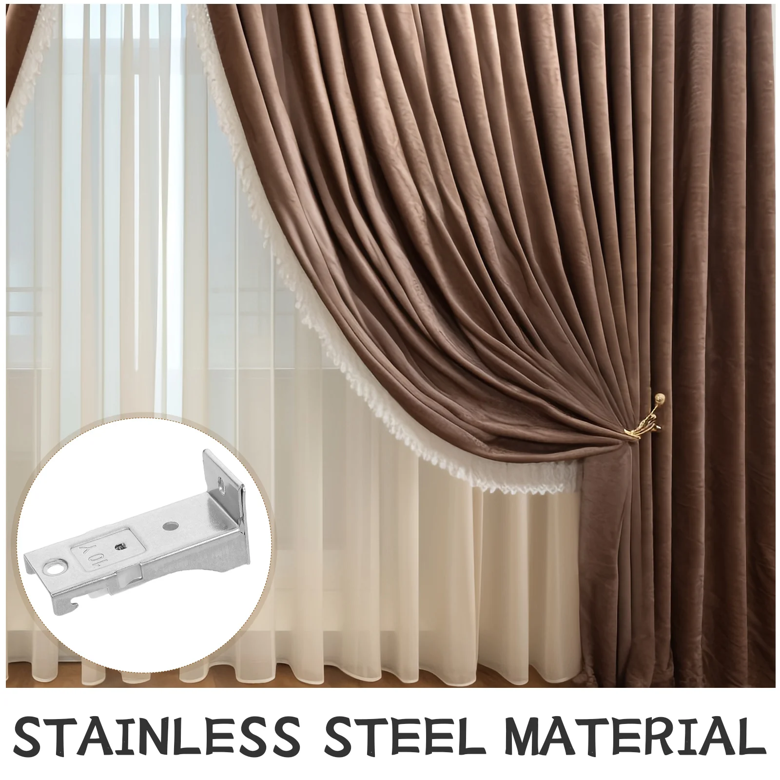 10 قطعة الستار الثقيلة تصاعد قوس الفولاذ المقاوم للصدأ ل الأسطوانة الظل العمودي أعمى الستائر المسار تركيب السقف #4