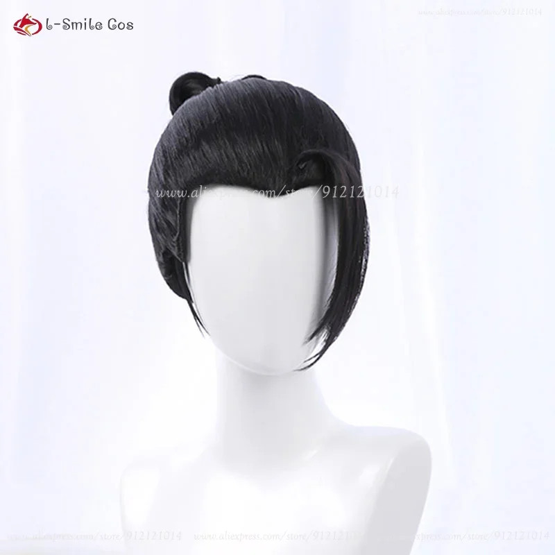 Anime Geto Suguru Geto Cosplay Wig Men Black Wig With Earrings Heat Resistant Synthetic Hair Halloween + Wig Cap