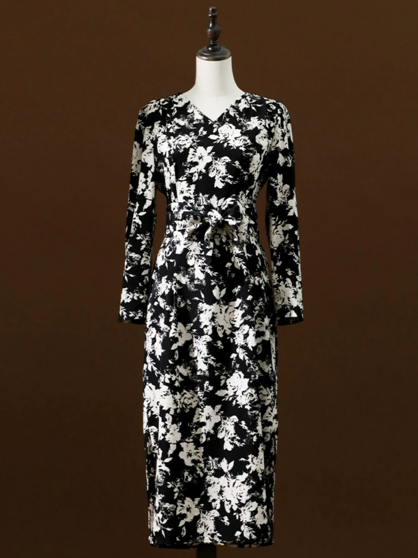 

Новое летнее шифоновое женское элегантное длинное платье с v-образным вырезом и принтом, офисная женская темпераментная уличная одежда, Vestidos