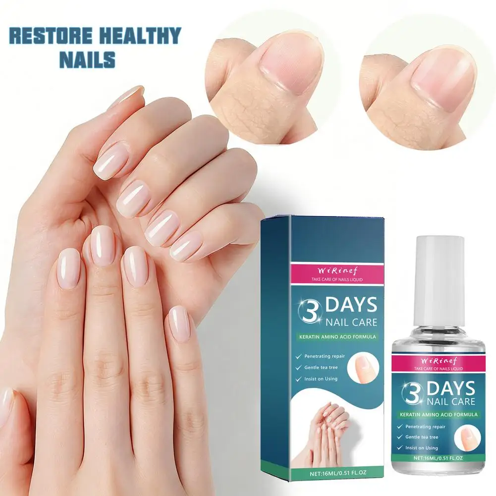 16ML 3 Days Nail Care Oil Keratin Amino Acid Formula Fast Dry Salon Shine No Chip Deep Moisture Nail Strengthener