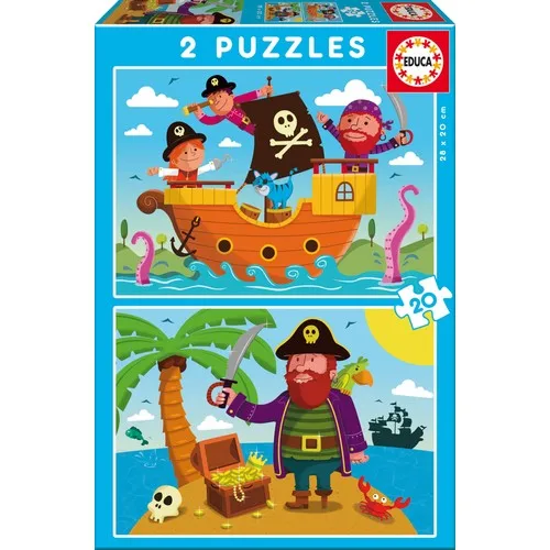 Educa Puzzle Pirates 2X20 Piece Cardboard Puzzle