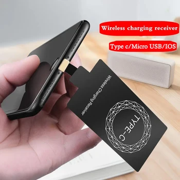 Kablosuz şarj alıcısı destek tipi C/mikro USB/yıldırım hızlı kablosuz şarj adaptörü iPhone 5 Android kablosuz şarj