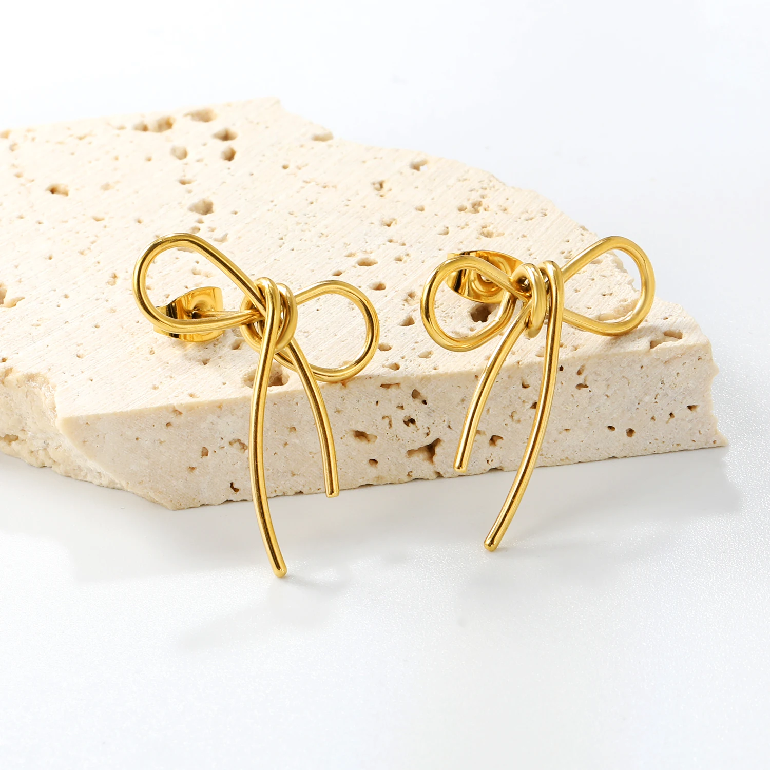 

LUXUKISSKIDS Korean Fashion Bowknot Earrings Cute Y2K Girls Bow Jewelry Stainless Steel Stud Earring Party Wedding Accessories