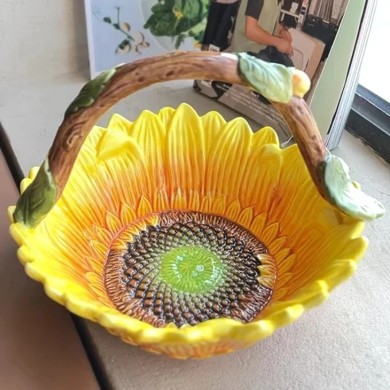 3d creative sunflower basket Living Room dining room storage basket Afternoon tea dried fruit bread snack tray Creative gifts