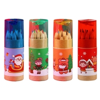 N80D 12Pcs High-graded Colored Pencils Set Christmas Party for Kids Students Art Drawing Card Making DIY Scrapbooking
