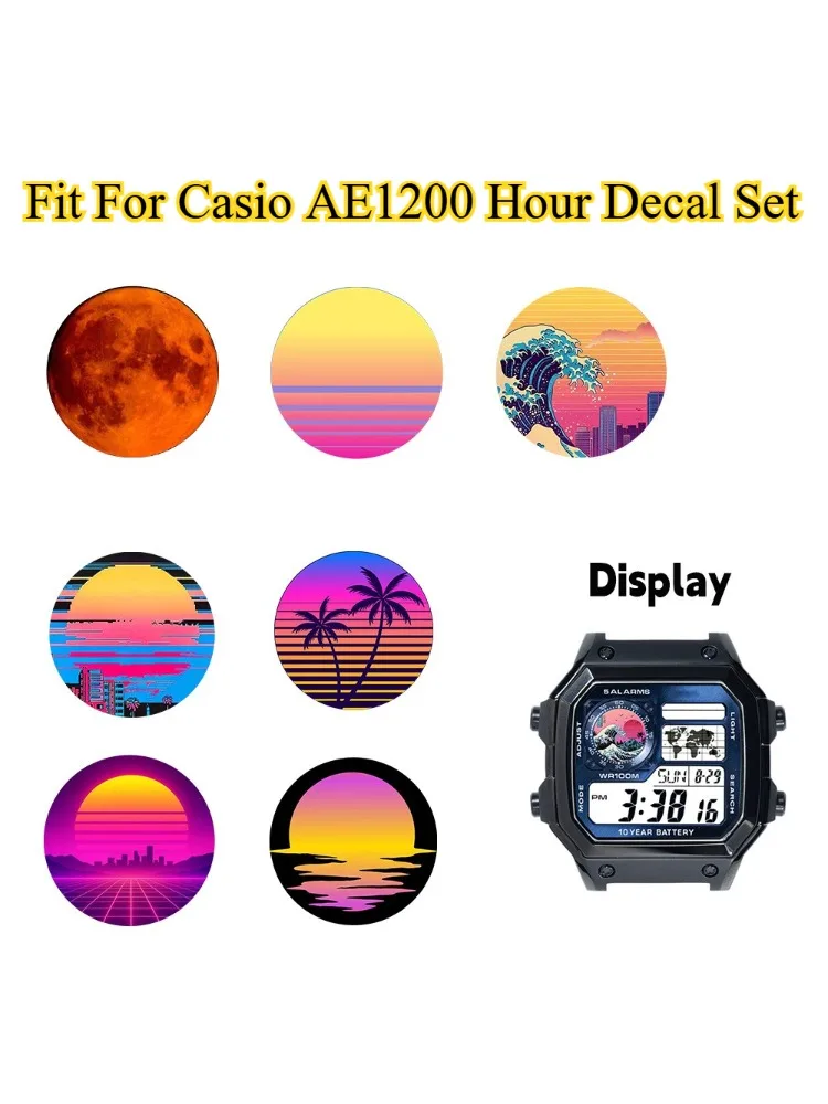 Für Casio AE1200 Uhren-Display-Aufkleber Hochauflösend 39 Stile Verschiedene Designs Dekor Royale Mod Uhren-Zubehör – Detail 1