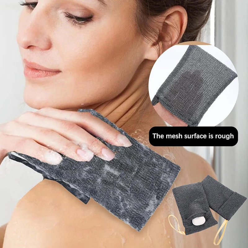 

1/2PCS Bath Cleansing Foaming Net Soap Bag Body Exfoliating Scrubber Sponges Pouch Bathroom Nylon Soap Pocket With Lanyard