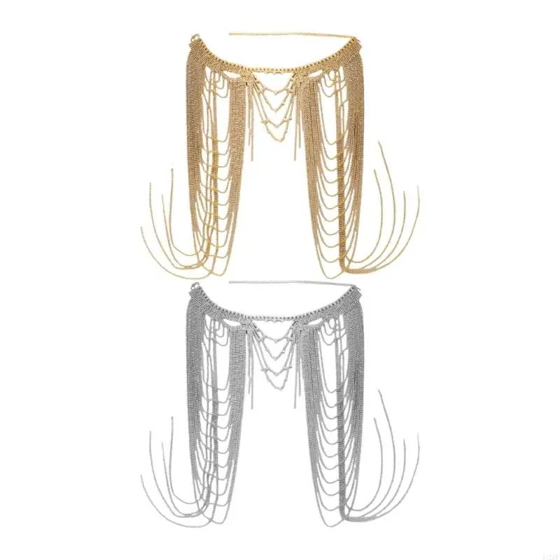 

Crystal Adorned Shoulder Necklace Layered Design For Formal Or Casual Outfits