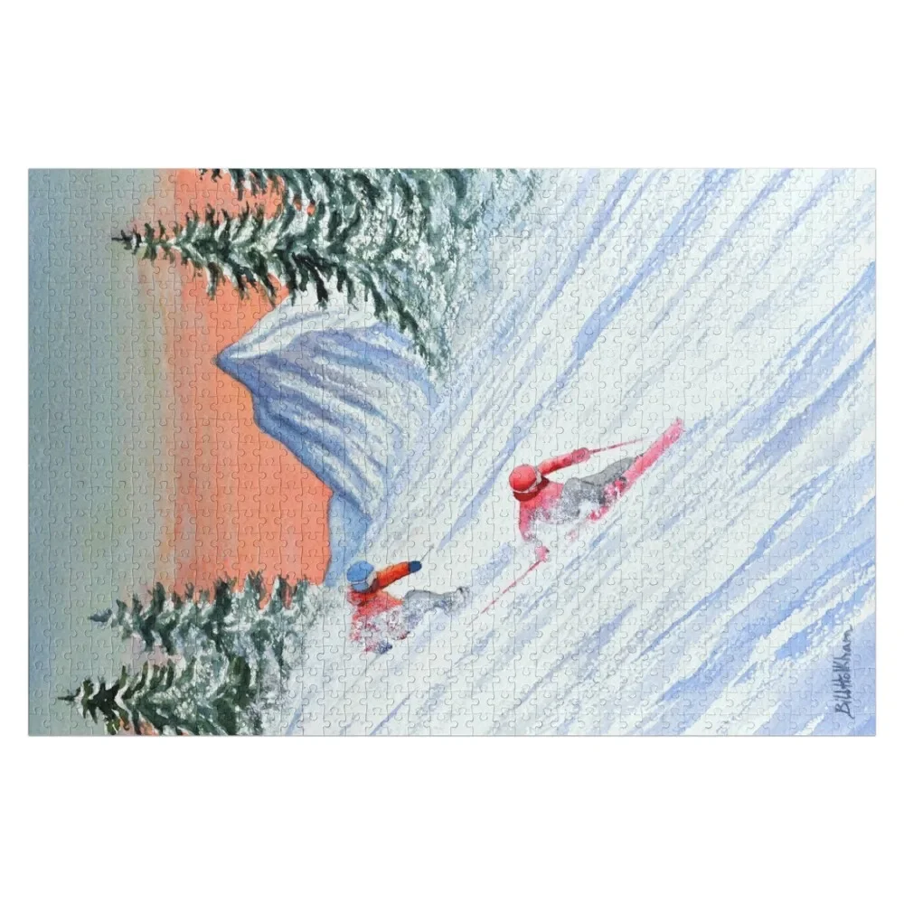 

Skiing - She's Leading The Way Jigsaw Puzzle Personalised Personalized Gifts Baby Wooden Wooden Animal Puzzle