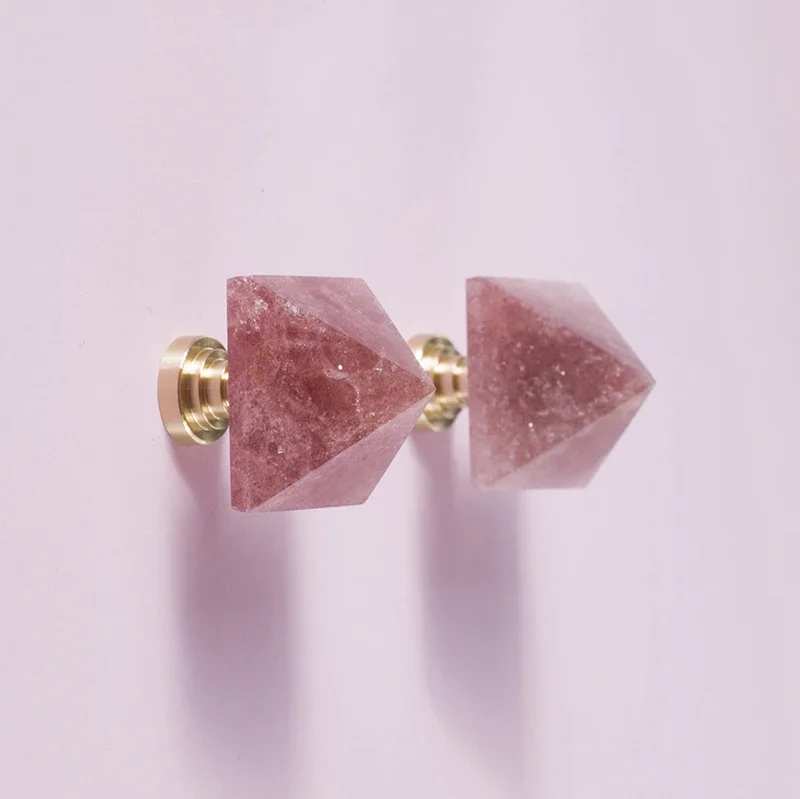 Pyramid Shape / Crystal+brass Knob Dresser Drawer Knobs Pulls Handles / Wine Cooler Knobs Furniture Cabinet Handle Pull Hardware