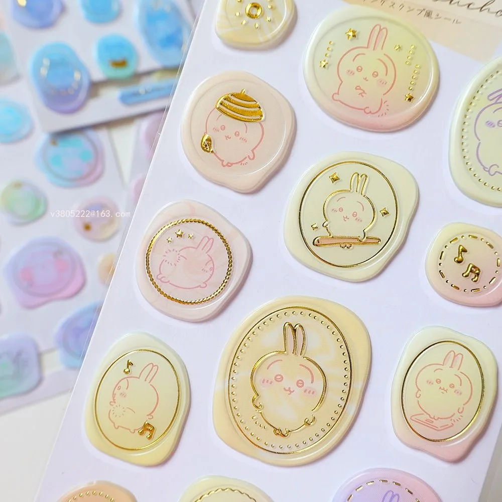 

Kawaii 3D Hot Stamping Gold Fire Paint Sticker for Envelope Sealing Decorative Small Seal Stamp Design