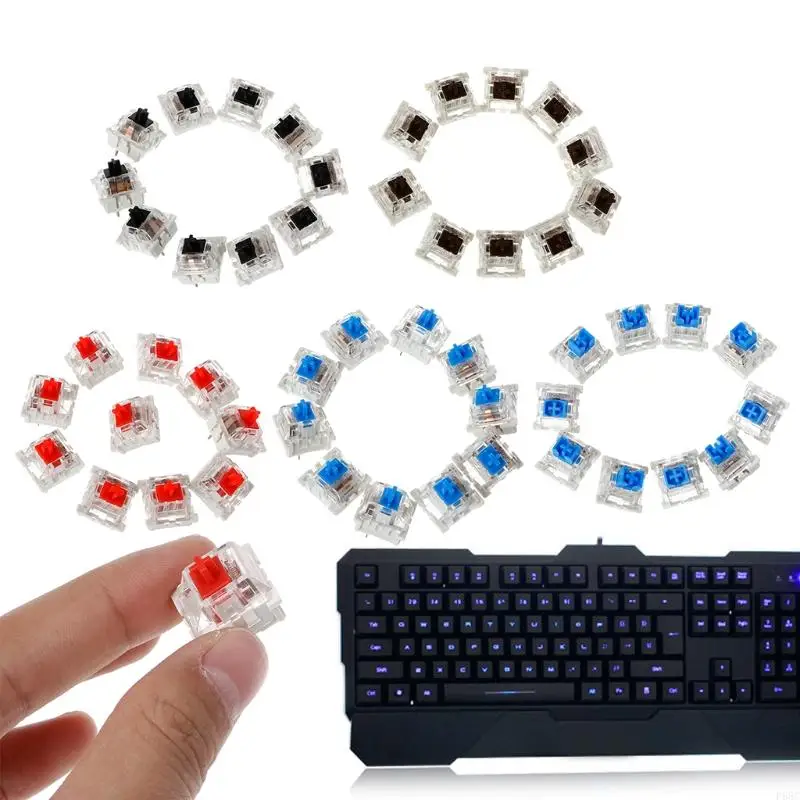 F68C 10pcs لوحة المفاتيح الميكانيكية التبديل الأحمر لاستنساخ Gateron Cherry MX