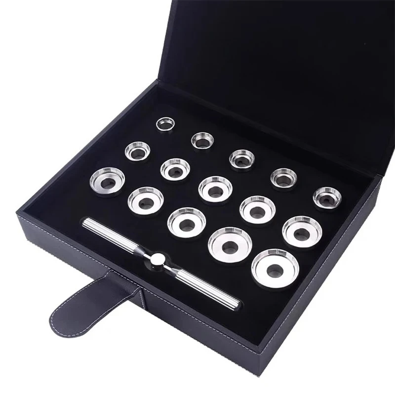 15PCS Watch Back Opener Dies Kit Wrench Type Professional Watch Case Cover Opene Close Tools For Breitling Watch Repair Tools