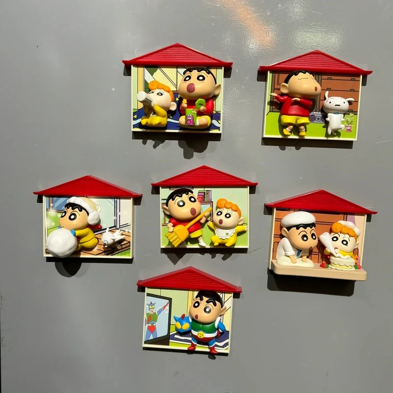 

Аниме Shinchan слепая коробка магнитный магнит на холодильник милые забавные фигурки украшение комнаты идеальные праздничные подарки для фанатов
