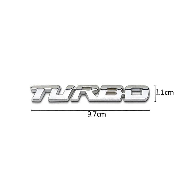 9.7*1.1cm Car Styling Car Turbo Boost Loading Boosting 3D Metal Chrome Zinc Alloy 3D Emblem Badge Sticker Decal Auto Accessory