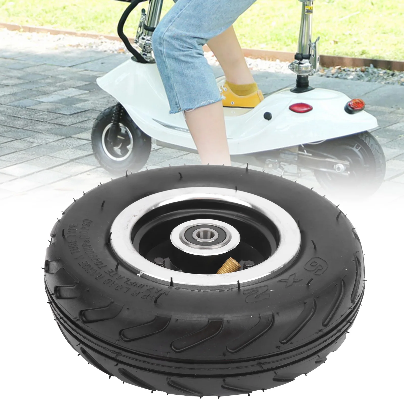 ZK30 6x2 Pneumatic Wheel Inflatable Air Tire with Aluminum Alloy Hub Strong Grip for Electric Scooter