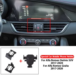 Car Mobile Phone Holder For Alfa Romeo Stelvio Giulia 2017-2020 Car Styling Dashboard Air Vent Mount Bracket Cell Phone Holder