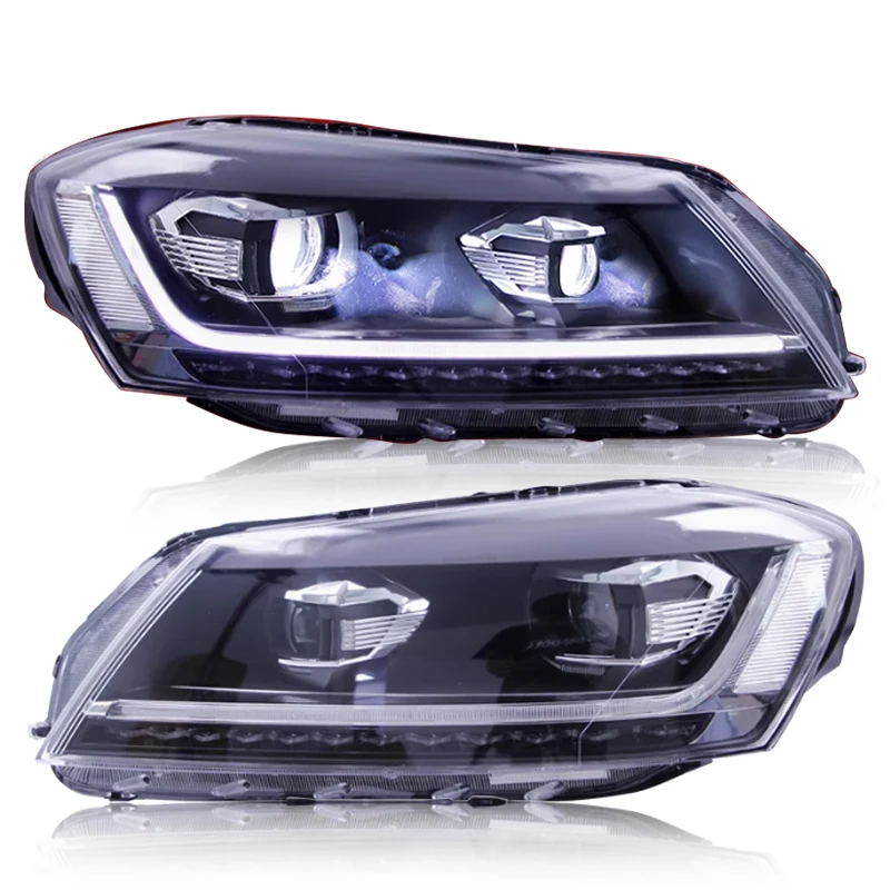 For Volkswagen Passat B7 Headlight 2012-2016 Passat European LED DRL Hid Headlight Angel Eye Dual Xenon Beam Accessories