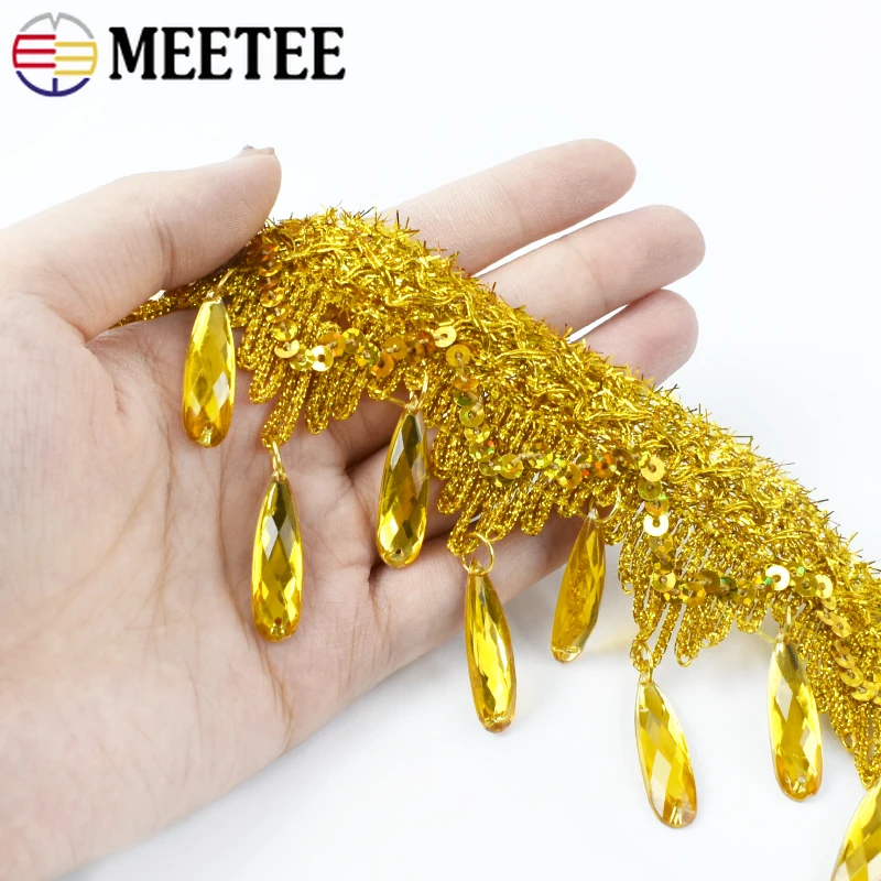

1/2/5Meters 7cm Sequins Diamond Pendant Fringe Tassels Lace Trim Dance Dress Decorative Trimming Stitching Sewing Accessories