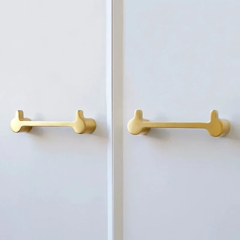 Nordischer Einfacher Luxus-Hardware-Möbelgriff, Goldener Schranktür- und Schuhschrank-Knauf, Massiver Messinggriff – Detail 5