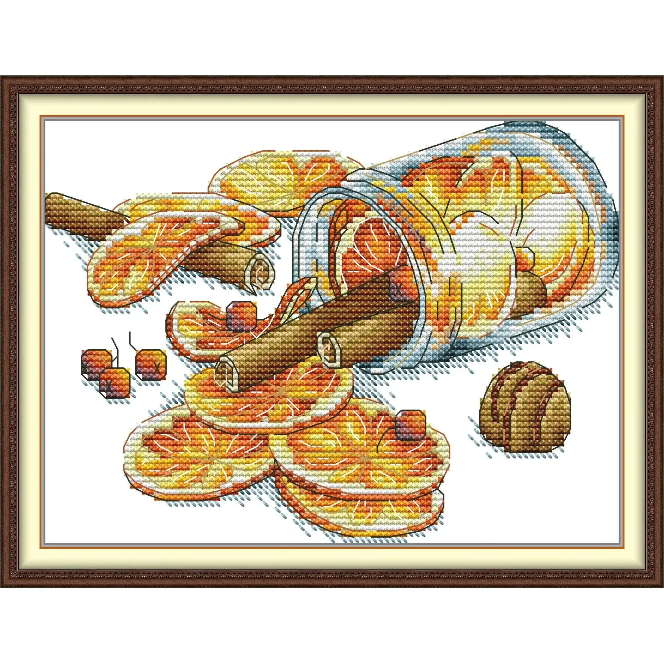 Joy Sunday New Printed Cross Stitch Kit  Easy Pattern Aida  Stamped Fabric DMC Threads Embroidery Kits-Spice Bottle