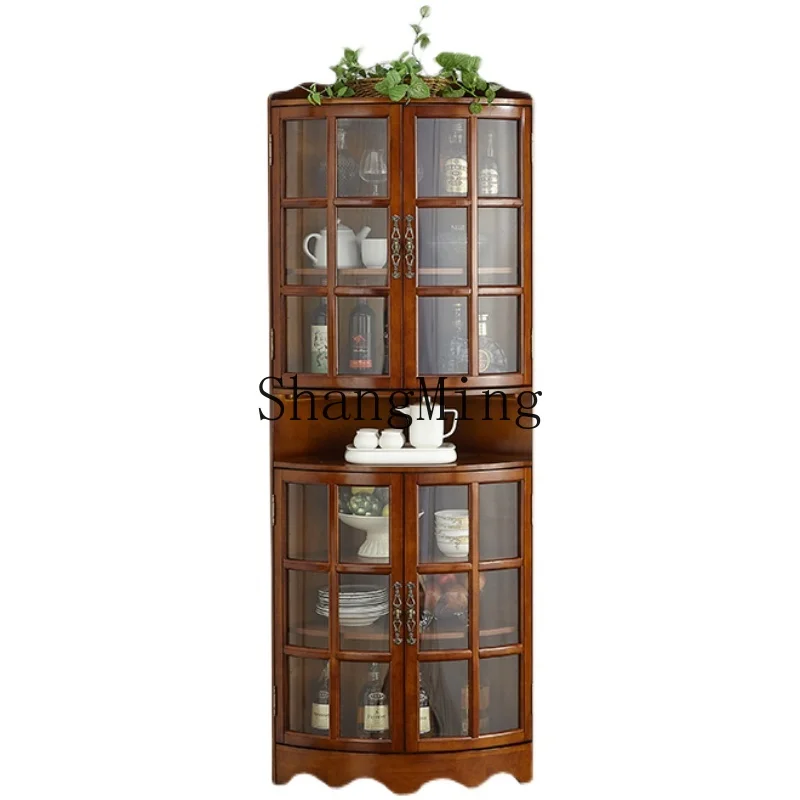 

LXY household simple solid wood porch corner dining side wine cabinet storage bookshelf living room locker