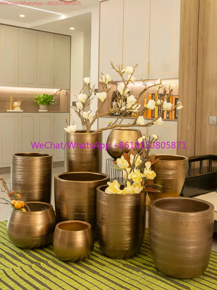 Ceramic flower pot floor-to-ceiling large-diameter living room B & B hotel high-end home hydroponics club decoration