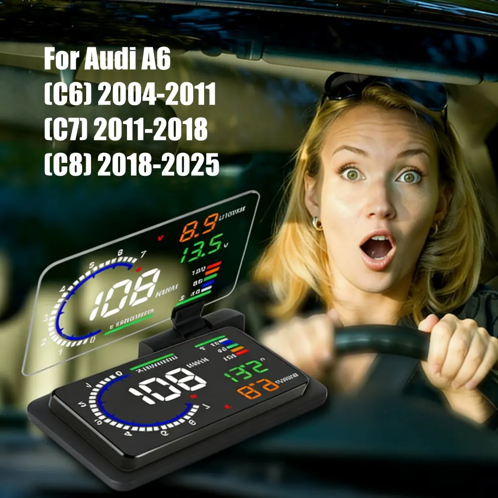Car HUD Head Up Display LED Windshield Projection For Audi A6 (C6) 2004-2011 (C7) 2011-2018 (C8) 2018-2025 view 3