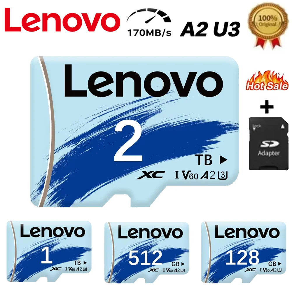

Original Lenovo Memory Card 2TB 1TB High Speed Micro TF SD Card 512GB 128GB SD Card V60 U3 TF Card For Nintendo Switch Ps4 Ps5