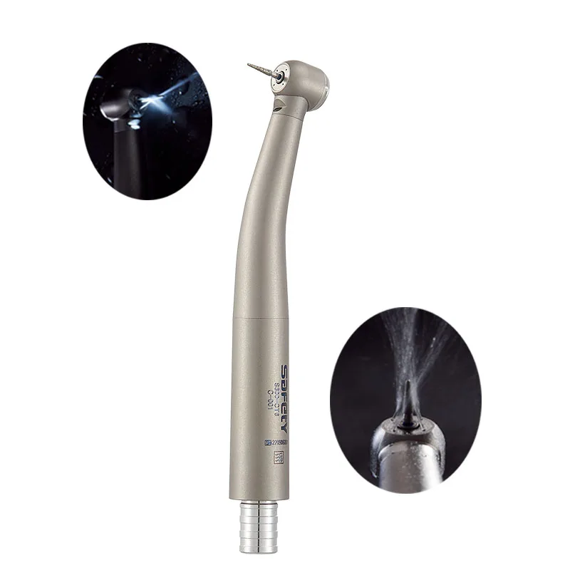 High speed LED de ntal handpiece turbine with fiber optic quick coupling 6 holes connection Germany bearings