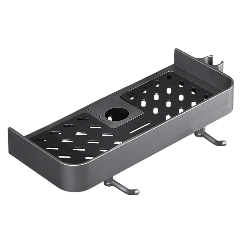 Adjustable Shower Bar Shelf Heavy Duty Plastic Bathroom Organizer For Shampoo Soap Storage Rack Shower Pole Sundries Shelf