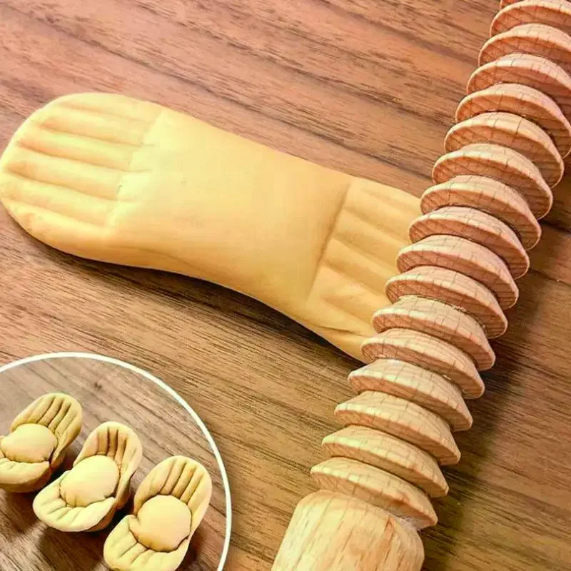 Creative Rolling Pin With Screw Thread Design Wooden Embossing Roller Threaded Decoration Pastry Kitchen Baking Supplies